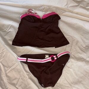 Hula Honey Brown and Pink Bikini Set